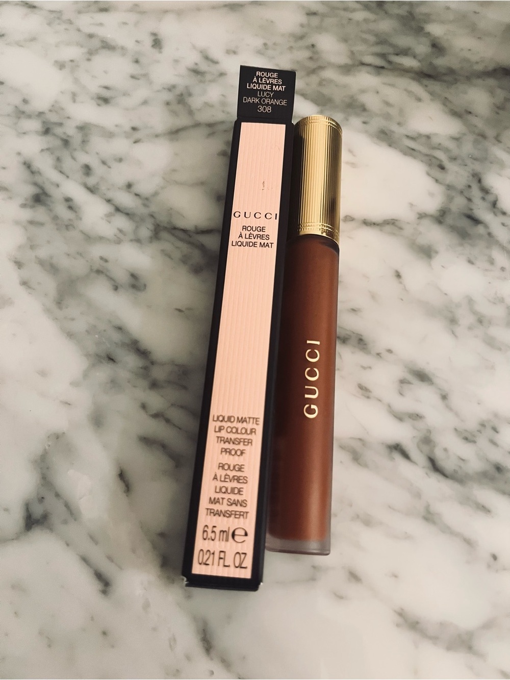 Gucci Liquid Matte Lip Colour in Deep Brown-Orange- NEW with box